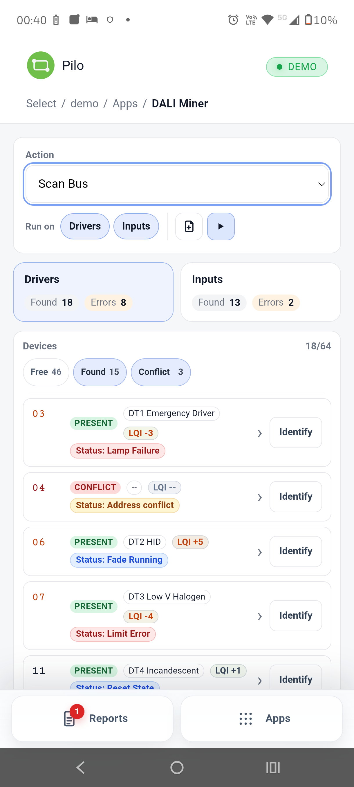 DALI Miner UI Screenshot